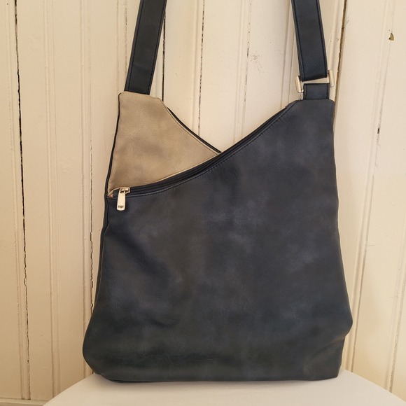 Espe Vegan Leather Messenger Bag Crossbody Hibiscus artsy - Picture 3 of 15